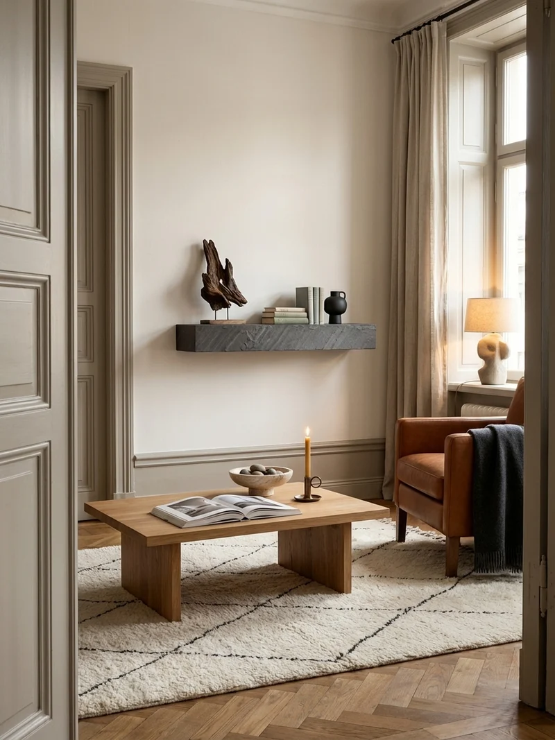 Wandregal Mango Massivholz Steinoptik Rechteckig Modern