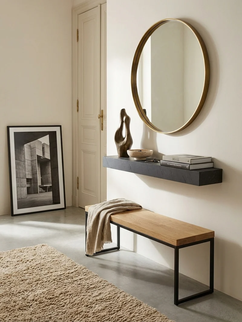 Wandregal Mango Massivholz Steinoptik Rechteckig Modern