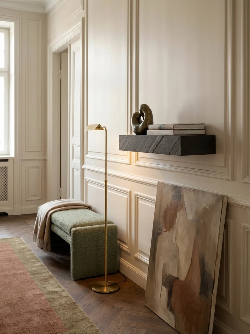 Wandregal Mango Massivholz Steinoptik Rechteckig Modern