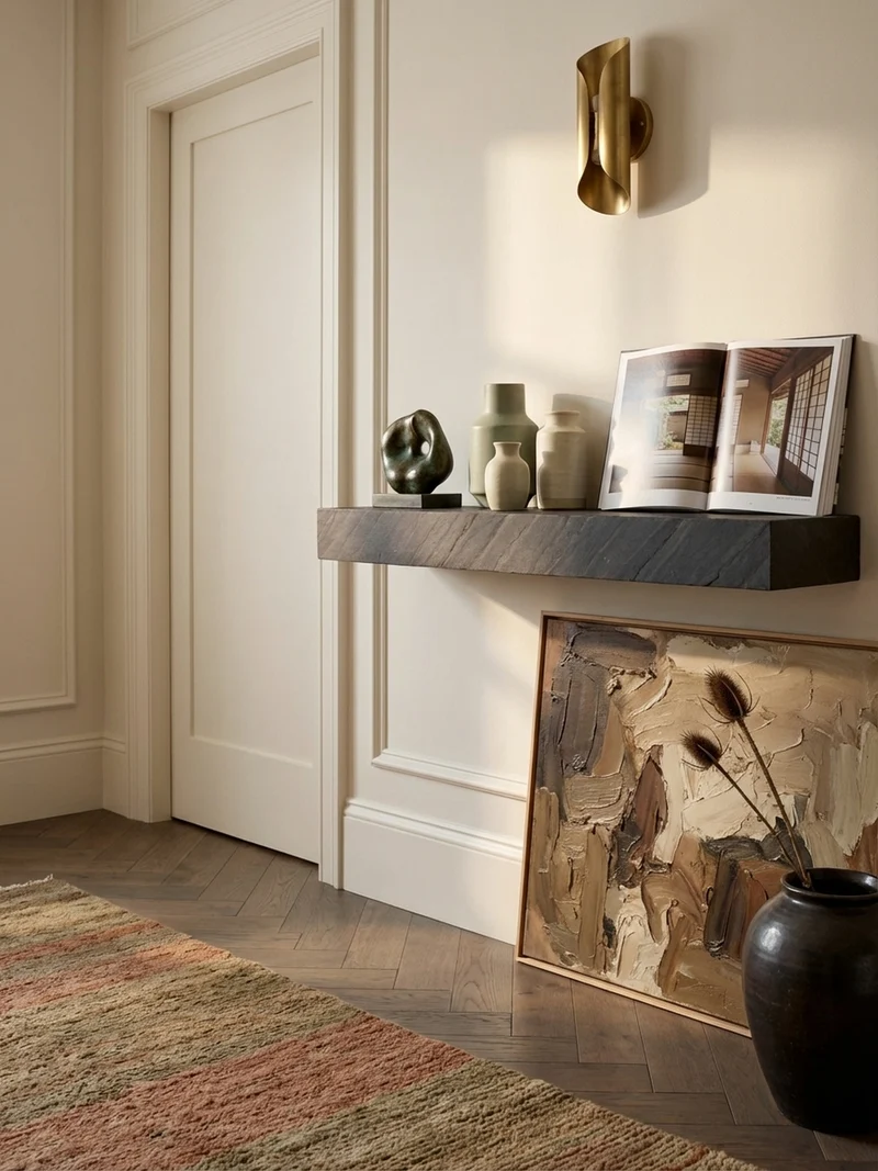 Wandregal Mango Massivholz Steinoptik Rechteckig Modern