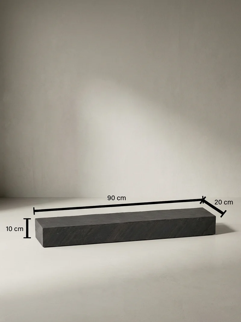 Wandregal Mango Massivholz Steinoptik Rechteckig Modern