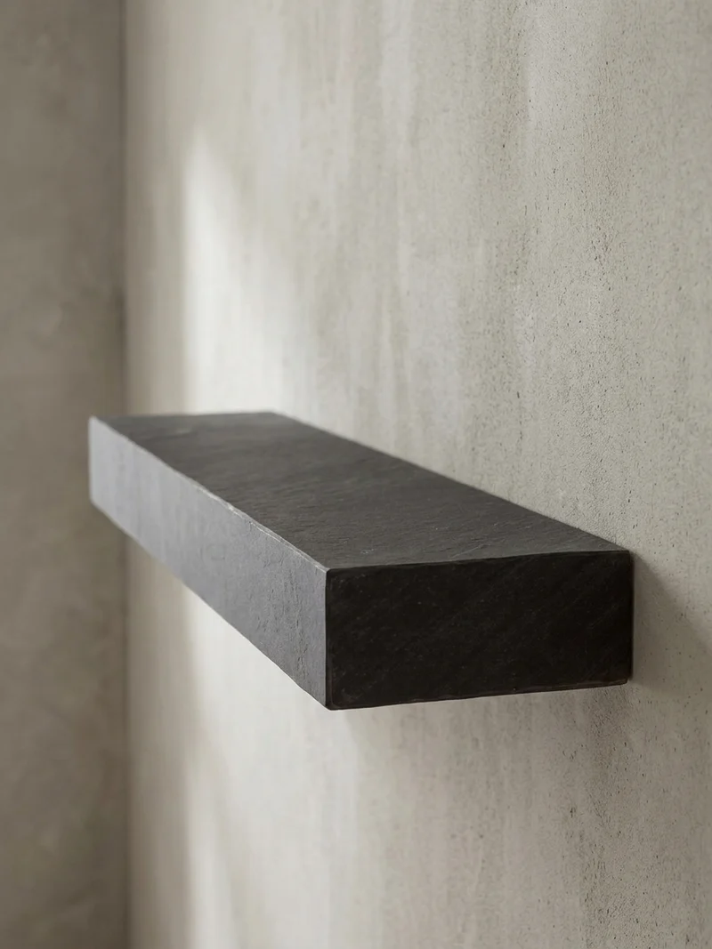 Wandregal Mango Massivholz Steinoptik Rechteckig Modern