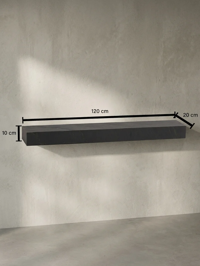 Wandregal Mango Massivholz Steinoptik Rechteckig Modern