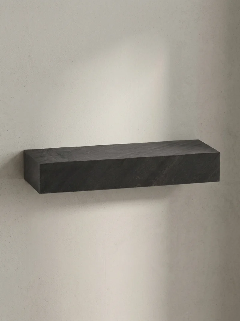 Wandregal Mango Massivholz Steinoptik Rechteckig Modern