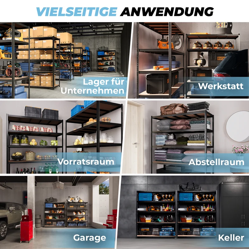 ALLSHELF Schwerlastregal 180x150x40cm