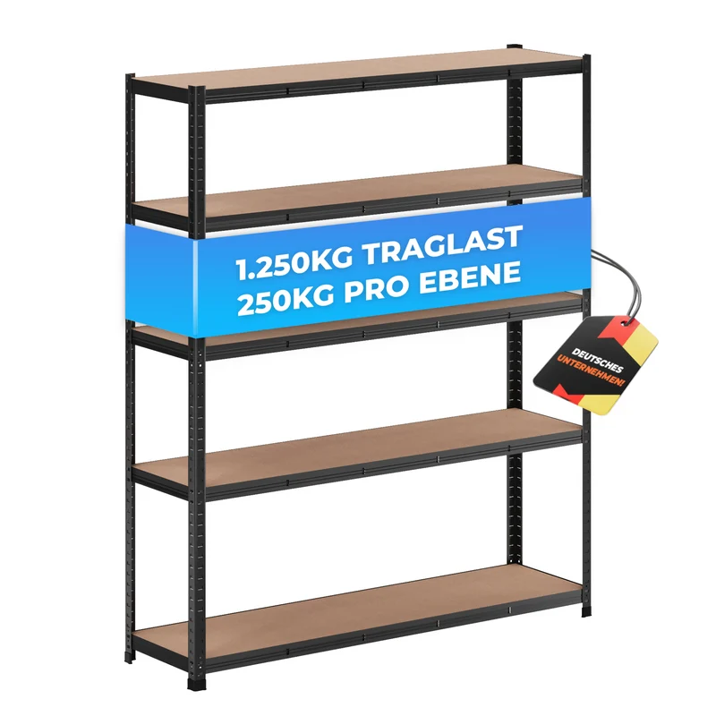 ALLSHELF Schwerlastregal 180x150x40cm