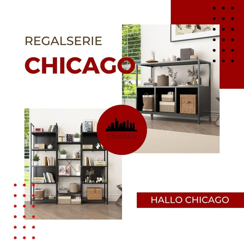 Coemo Konsolentisch Chicago Regal 2 Etagen
