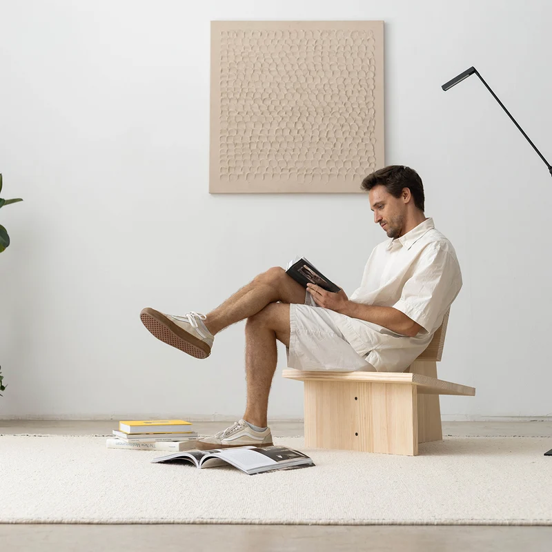 Trebalúger armchair made of solid pine wood 100% PEFC