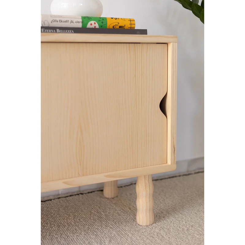 Moreta TV stand in solid wood with 2 doors 120 cm
