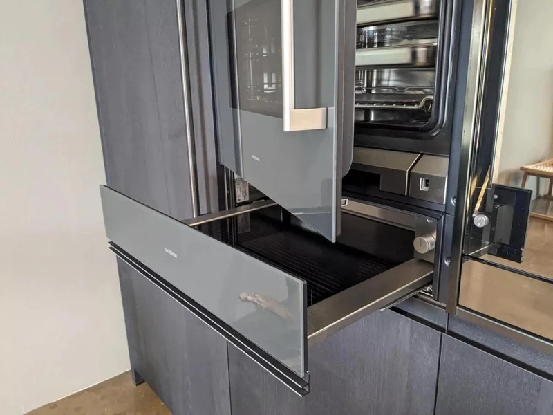 Küche Arclinea Convivium Holz Edelstahl NTF Black ASH Schwarz