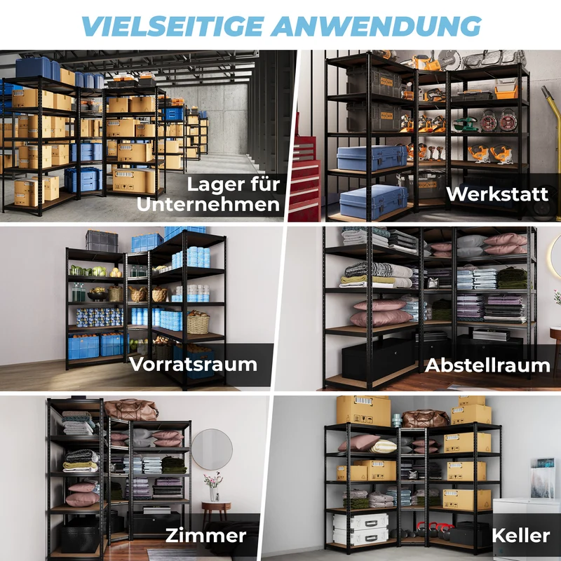 ALLSHELF Eckregal 2x 180x90x60cm + 1x 180x90x60cm