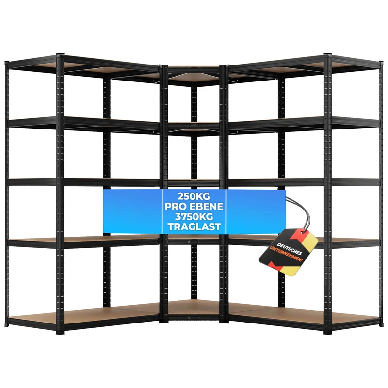 ALLSHELF Eckregal 2x 180x90x60cm + 1x 180x90x60cm