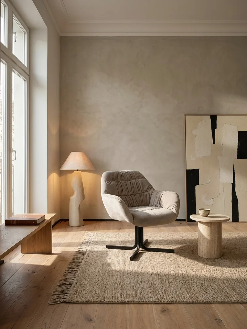Loungesessel Samt mit Armlehnen und Metallgestell, gepolsterter Schalensitz, 64x68x74 cm
