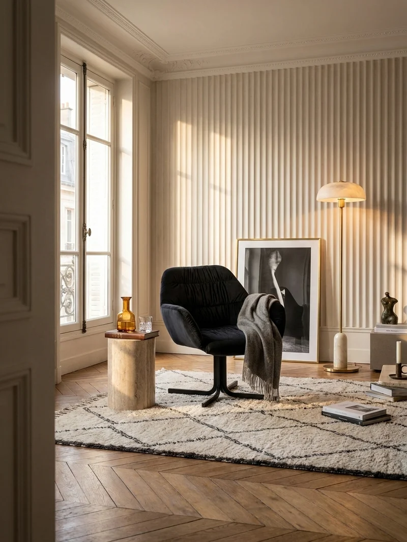 Loungesessel Samt mit Armlehnen und Metallgestell, gepolsterter Schalensitz, 64x68x74 cm