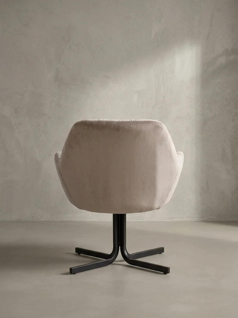 Loungesessel Samt mit Armlehnen und Metallgestell, gepolsterter Schalensitz, 64x68x74 cm