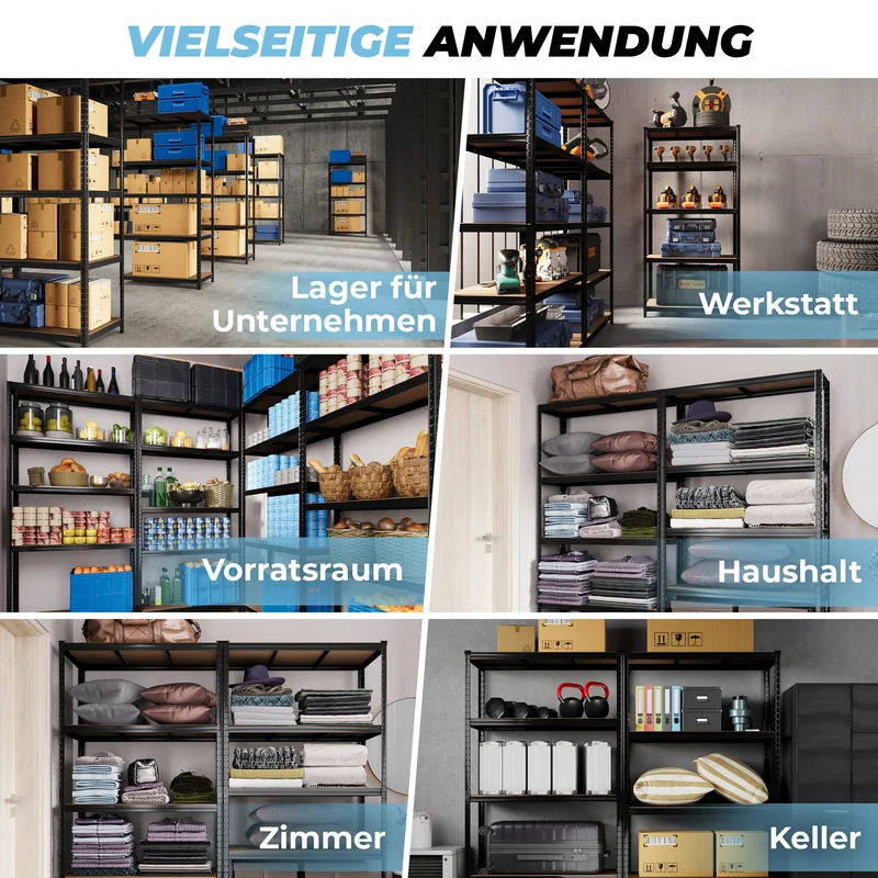 ALLSHELF Schwerlastregal-Set 180x90x40cm