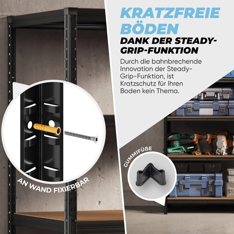 ALLSHELF Schwerlastregal-Set 180x90x40cm