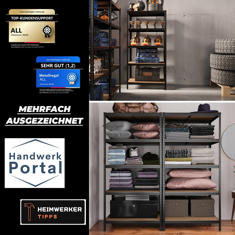 ALLSHELF Schwerlastregal-Set 180x90x40cm