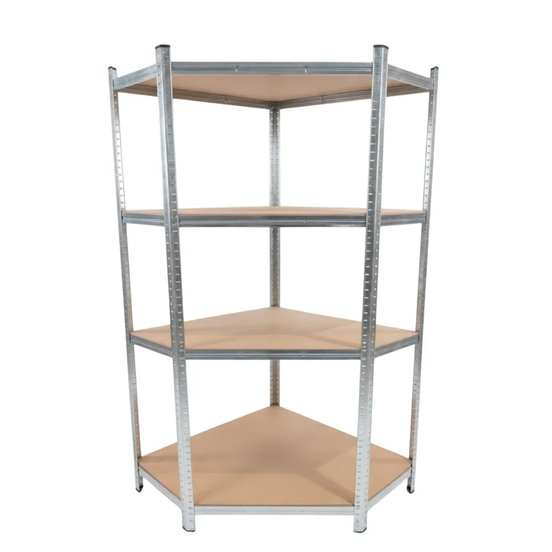 InhandKraft® Eckregal mit MDF–Einlagen - Höhe 160 cm - 400 kg Gesamtlast