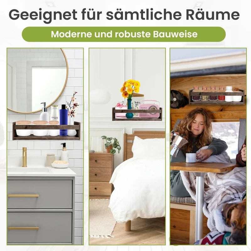 Mein-Regal Wandregal Alma Rustikal Set 2 Stk. aus Holz