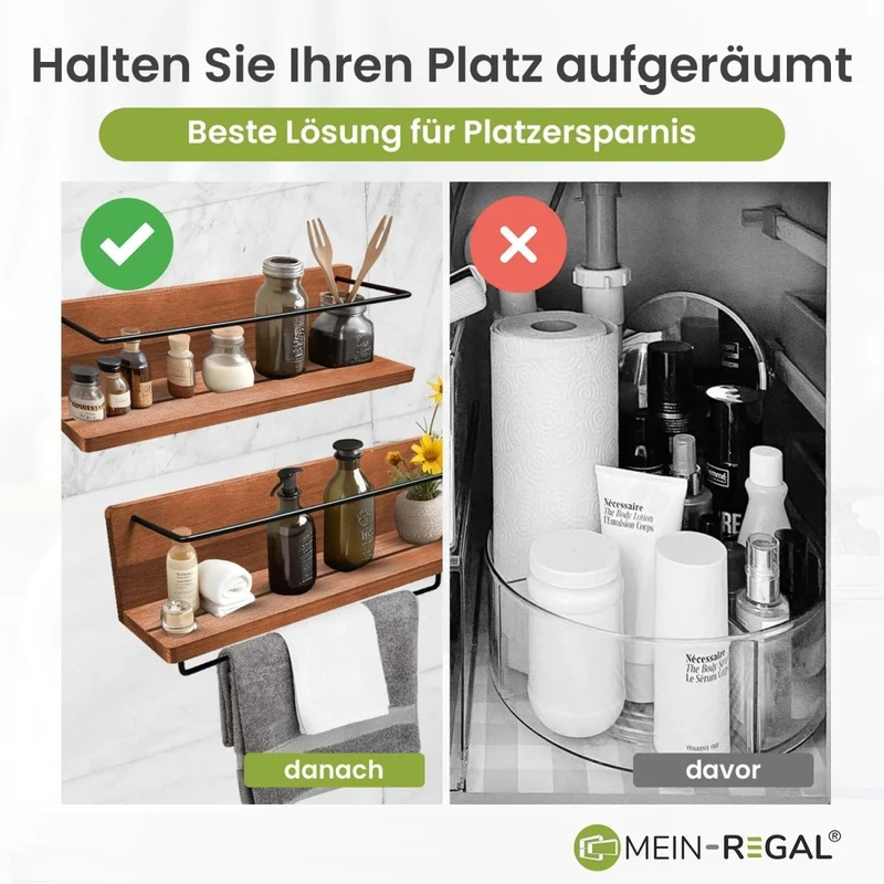 Mein-Regal Wandregal Kim Set 2 Stk. Echtholz