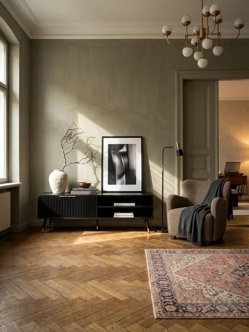Lowboard Schwarz Eiche-Dekor Modern Stil 150x51x39 cm mit Türen und Ablagefächern