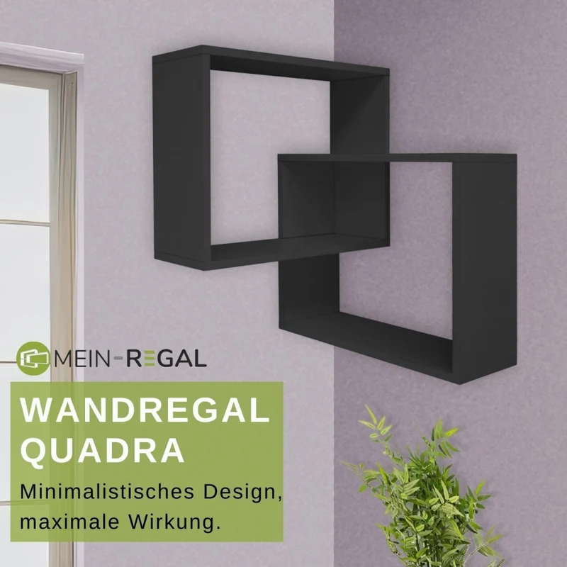 Mein-Regal Wandregal Quadra Eckregal aus Holz MDF, Wandeckregal