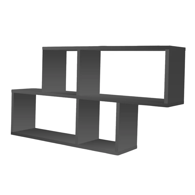 Coemo Wandregal Ernie aus Holz MDF, 4 Fächer vertikal versetzt