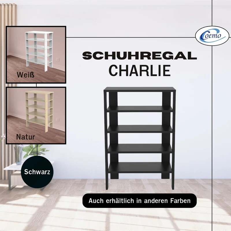 Coemo Schuhregal Charlie mit 5 Ablagen