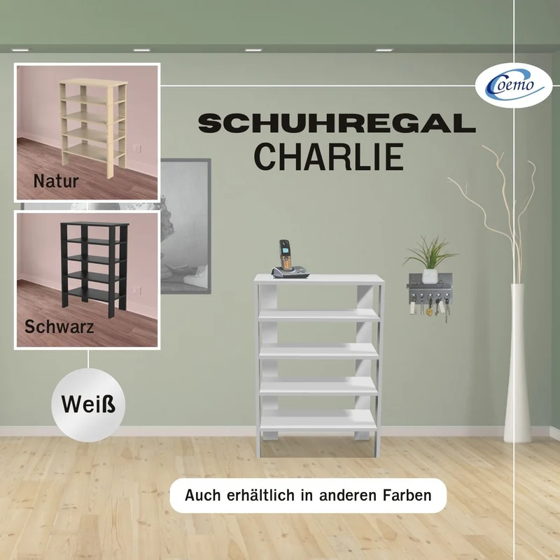 Coemo Schuhregal Charlie mit 5 Ablagen
