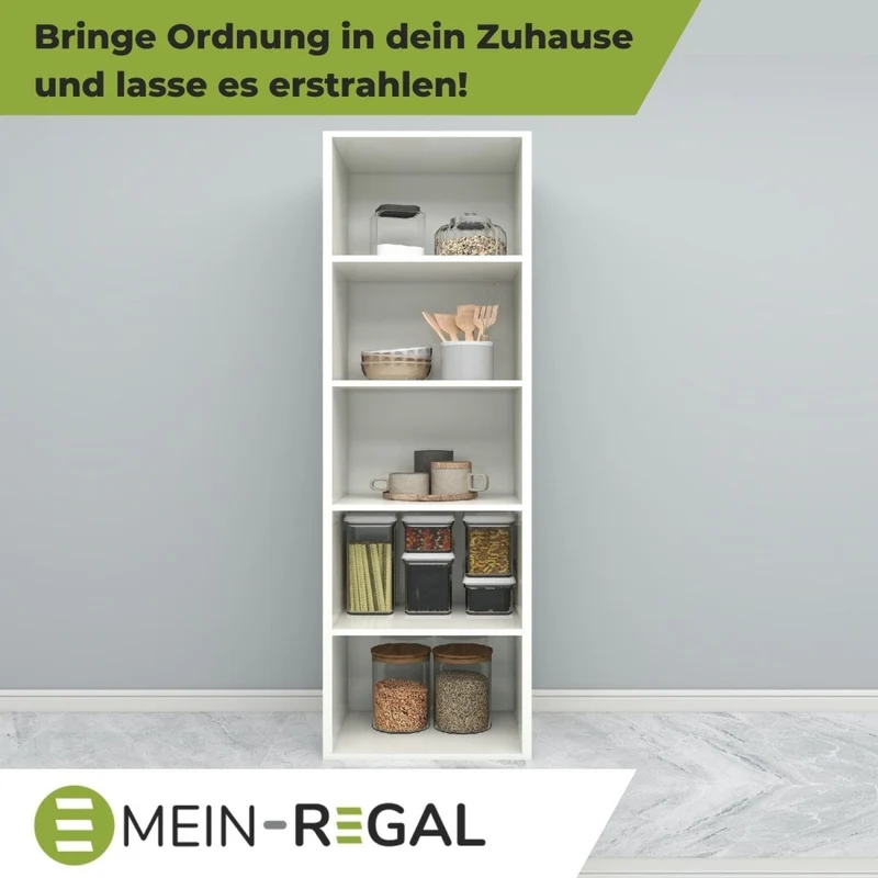 Coemo Standregal Alpha 135 aus Holz 5 Etagen