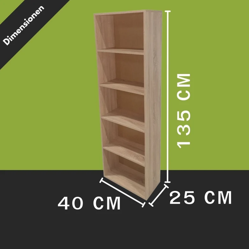 Coemo Standregal Alpha 135 aus Holz 5 Etagen