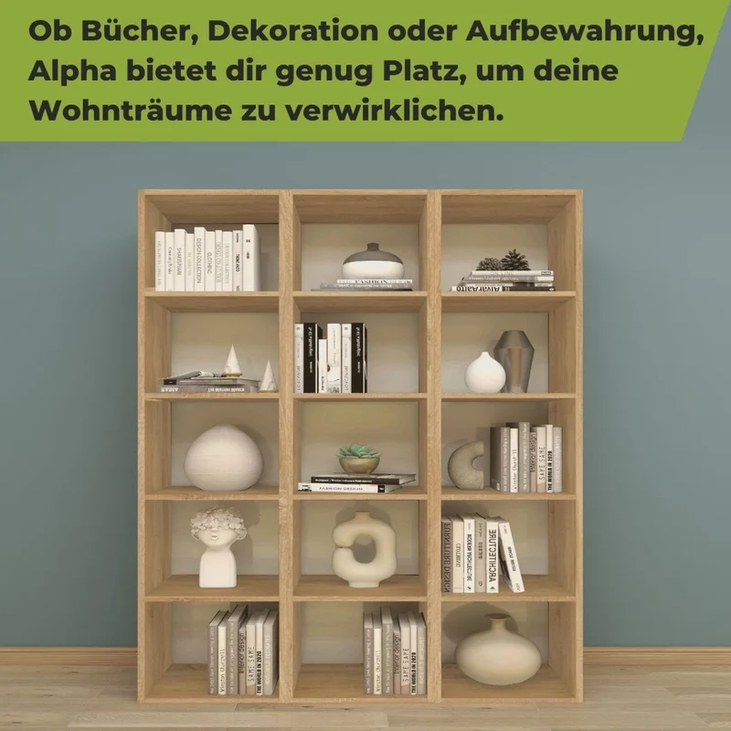 Coemo Standregal Alpha 135 aus Holz 5 Etagen