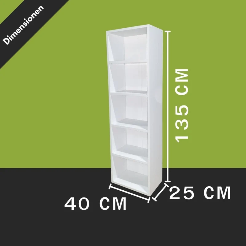 Coemo Standregal Alpha 135 aus Holz 5 Etagen