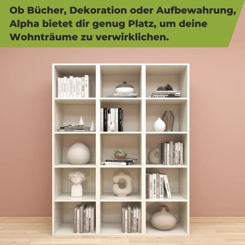 Coemo Standregal Alpha 135 aus Holz 5 Etagen