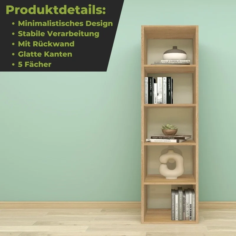 Coemo Standregal Alpha 135 aus Holz 5 Etagen