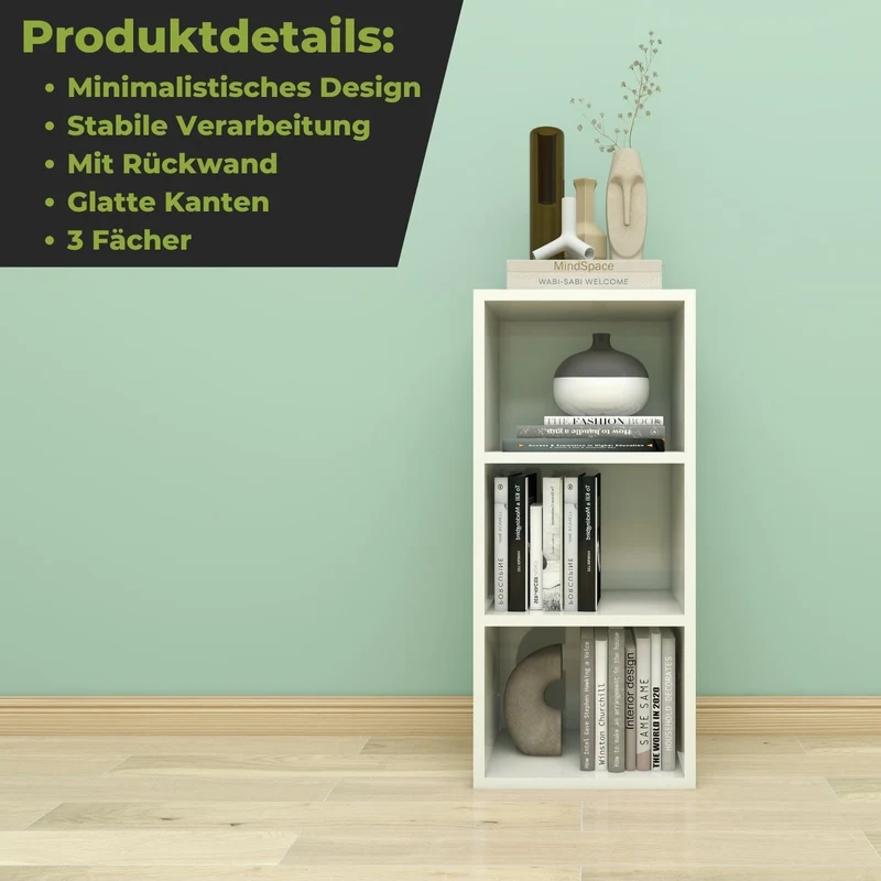 Coemo Standregal Alpha 80 aus Holz 3 Fächer