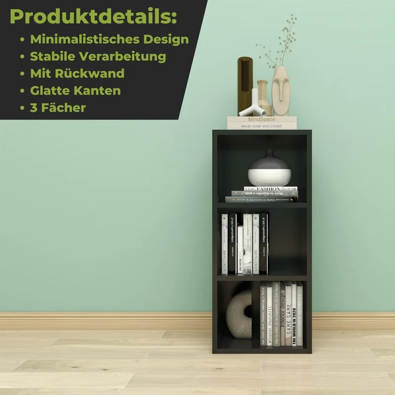 Coemo Standregal Alpha 80 aus Holz 3 Fächer