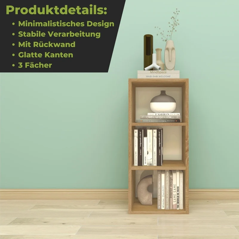 Coemo Standregal Alpha 80 aus Holz 3 Fächer