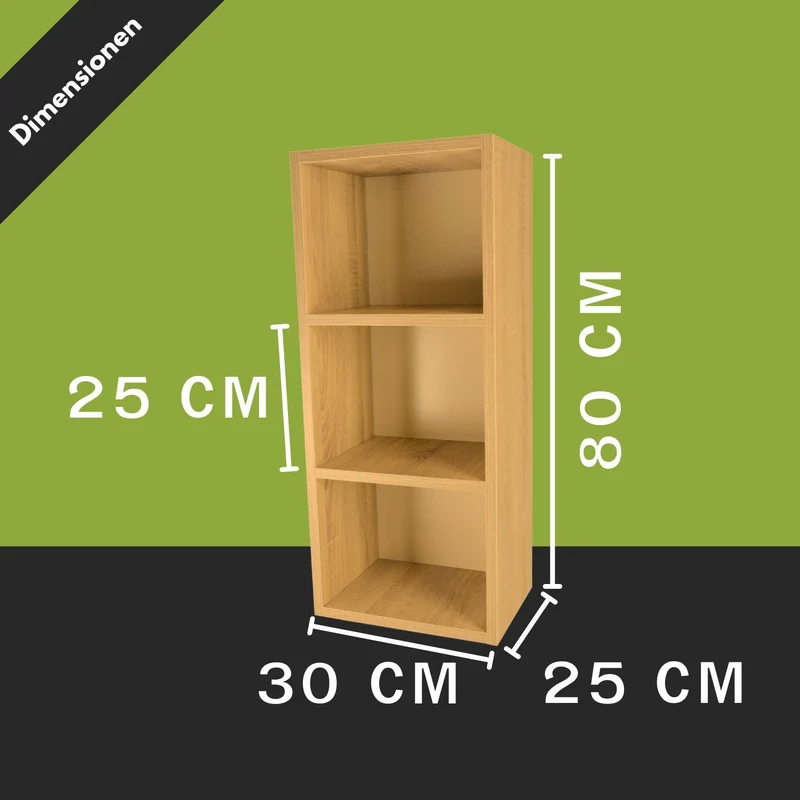 Coemo Standregal Alpha 80 aus Holz 3 Fächer