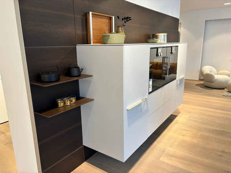 Küchenzeile b3 Platin Mattlack Weiß