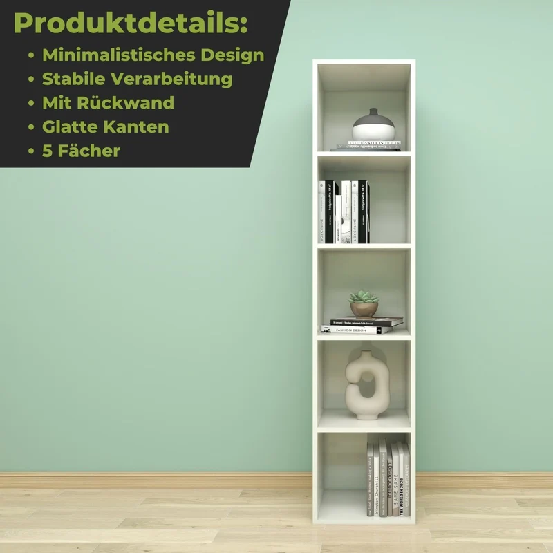 Coemo Standregal Alpha 185 Bücherregal 5 Etagen