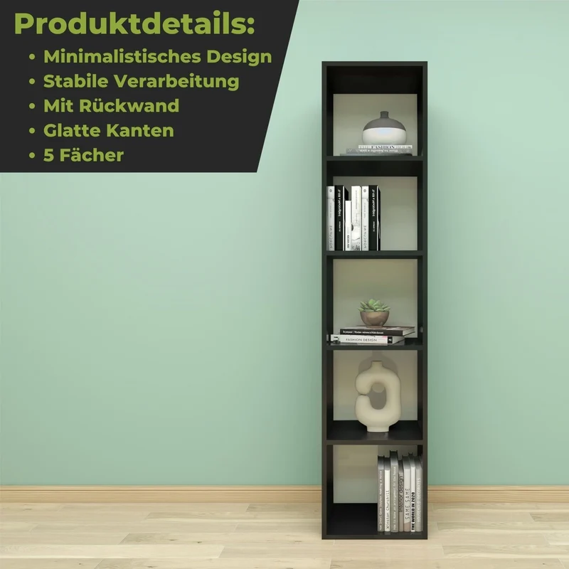 Coemo Standregal Alpha 185 Bücherregal 5 Etagen