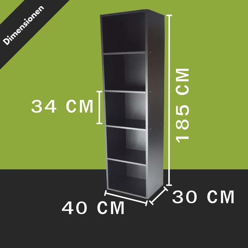 Coemo Standregal Alpha 185 Bücherregal 5 Etagen