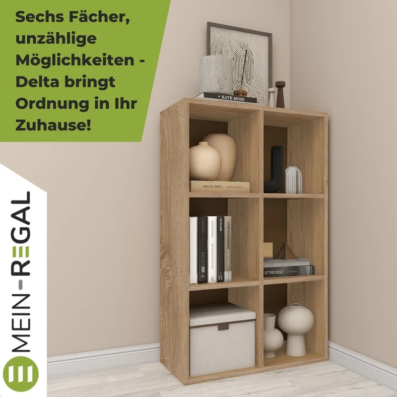 Coemo Aktenregal Delta-6 MDF Standregal 6 Fächer