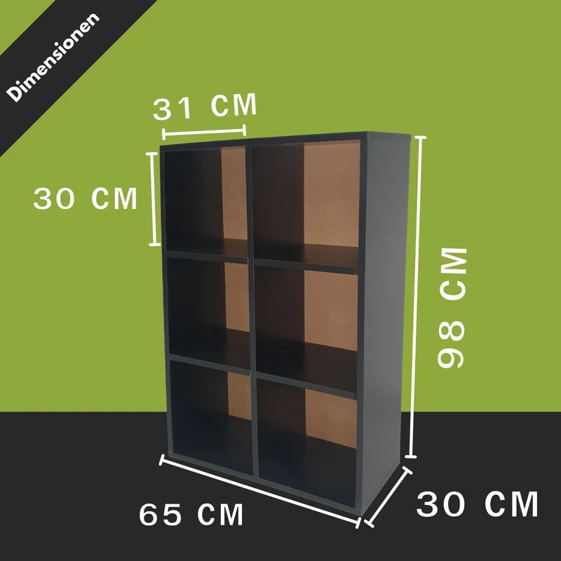 Coemo Aktenregal Delta-6 MDF Standregal 6 Fächer