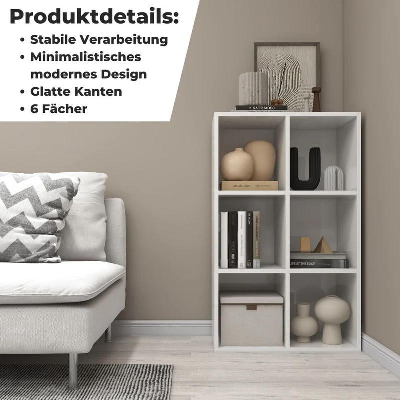 Coemo Aktenregal Delta-6 MDF Standregal 6 Fächer