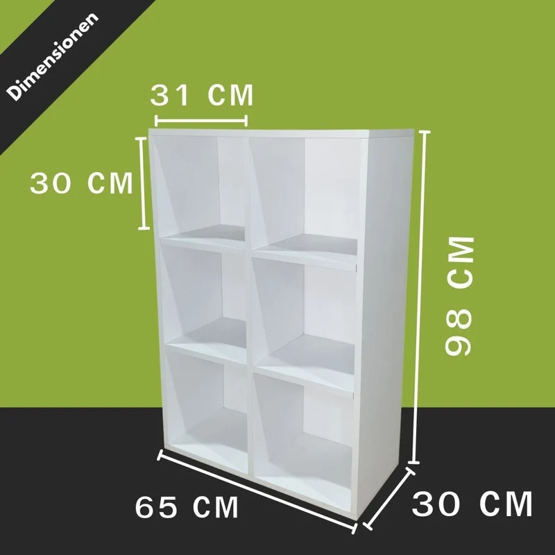 Coemo Aktenregal Delta-6 MDF Standregal 6 Fächer