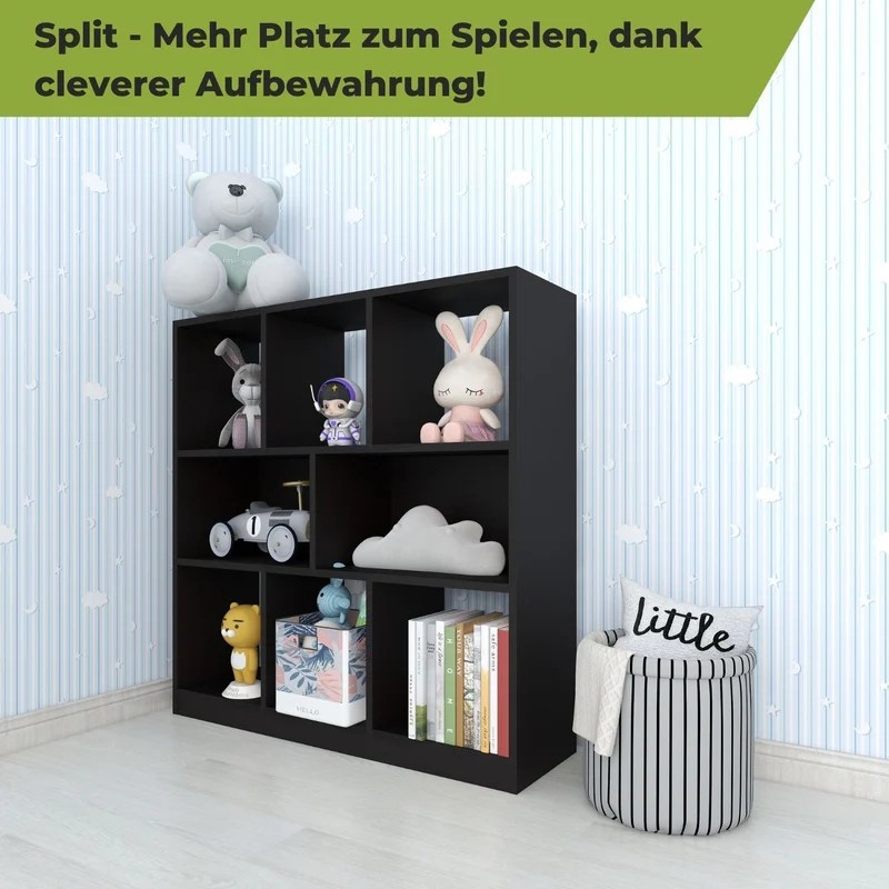 Coemo Raumteiler Split aus Holz 3 Etagenregal 8 Fächer