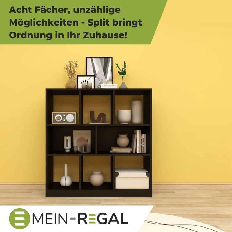 Coemo Raumteiler Split aus Holz 3 Etagenregal 8 Fächer
